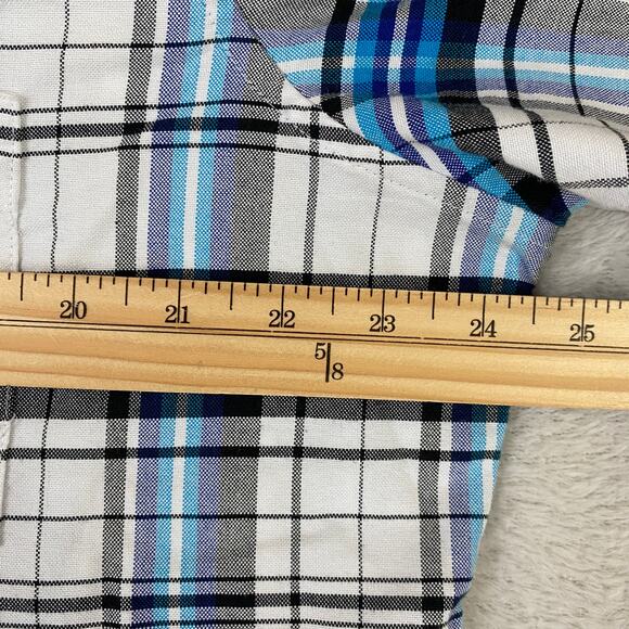 US Polo Assn Shirt Men Size L Blue Gray Tartan Plaid Button Down Long Sleeve - Picture 8 of 11